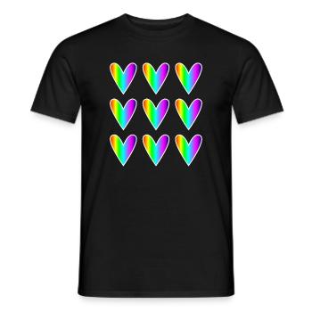 HERZ. HERZ. HEILIGER VALENTINSTAG. LIEBE. LIEBE. WEIHNACHTEN - Männer T-Shirt - Schwarz - Vorne - AI Model Male 178 light (178cm)