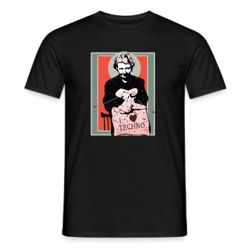 Techno Sewing Art Illustration - Men's T-Shirt - black - Front - AI Model Male 178 light (178cm)