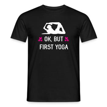 Ok, But First Yoga - Men's T-Shirt - black - Front - AI Model Male 178 light (178cm)