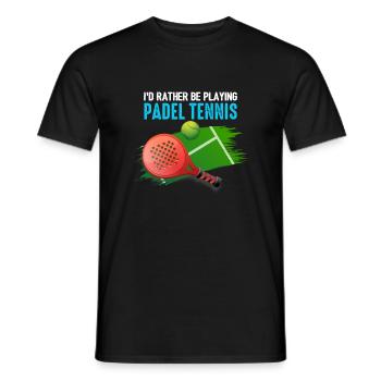 Padel Id Rather Be Playing Padel Tennis - Men's T-Shirt - black - Front - AI Model Male 178 light (178cm)