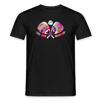 Padel Tennis Tie Dyed - Men's T-Shirt - black - Front - AI Model Male 178 light (178cm)