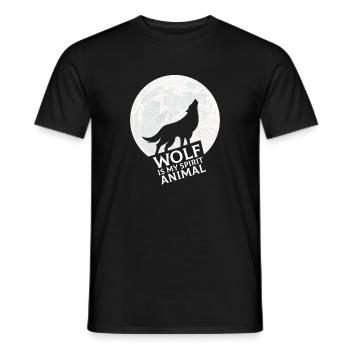 Wolf ist mein Krafttier - Männer T-Shirt - Schwarz - Vorne - AI Model Male 178 light (178cm)