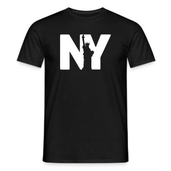 New York Statue - Männer T-Shirt - Schwarz - Vorne - AI Model Male 178 light (178cm)