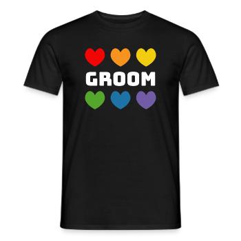 Rainbow Hearts Groom blanc - T-shirt homme - noir - Devant - AI Model Male 178 light (178cm)