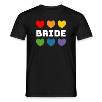 Regenbogenherzchen Bride weiss - Männer T-Shirt - Schwarz - Vorne - AI Model Male 178 light (178cm)