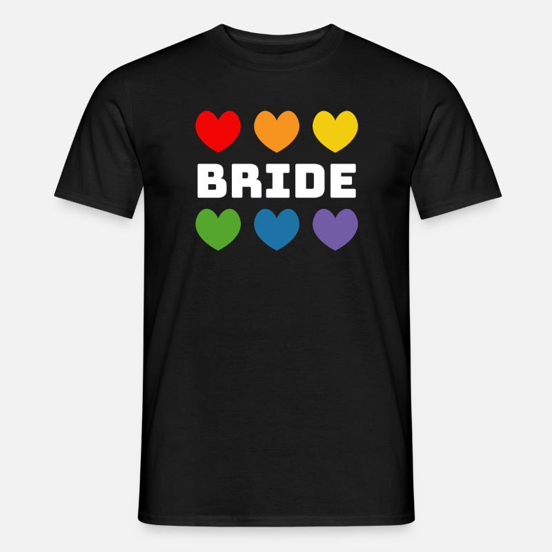 Rainbow heart Bride white - Men’s T-shirt - black