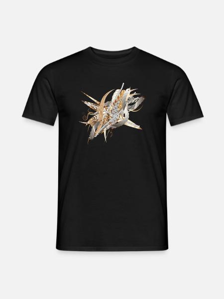kunstnerisk filigran motiv lavet af bånd og fjer - Mænd T-shirt - sort
