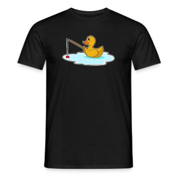 Duck Angler Fishing Rod Fishing - Men's T-Shirt - black - Front - AI Model Male 178 light (178cm)