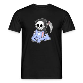 Grim Reaper Elephant - Men's T-Shirt - black - Front - AI Model Male 178 light (178cm)