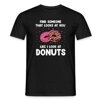 Donuts Love Design - Männer T-Shirt - Schwarz - Vorne - AI Model Male 178 light (178cm)