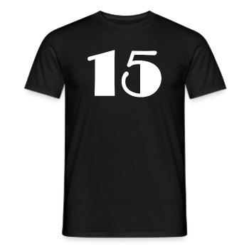 15. 15 JAHRE. 15-JÄHRIGES JUBILÄUM. GEBURTSTAG 15 JAHRE. - Männer T-Shirt - Schwarz - Vorne - AI Model Male 178 light (178cm)