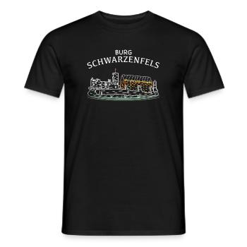 Burg Schwarzenfels, Sinntal, Spessart, Hessen - Männer T-Shirt - Schwarz - Vorne - AI Model Male 178 light (178cm)