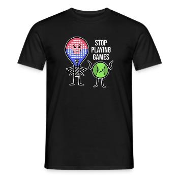 Spieler Statement Schläger Padel Padelteam Bälle - Männer T-Shirt - Schwarz - Vorne - AI Model Male 178 light (178cm)