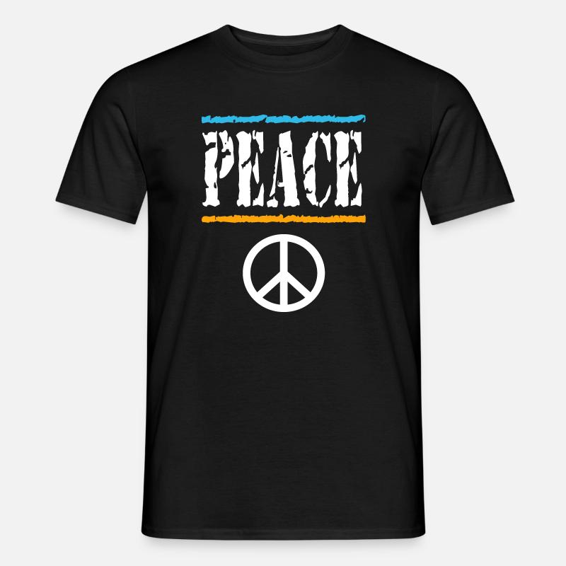 Retro Peace Vibes Tee - Men's T-Shirt - black