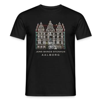Aalborg, Jens Bangs Stenhus, Dänemark - Männer T-Shirt - Schwarz - Vorne - AI Model Male 178 light (178cm)