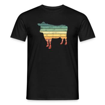Cow Cows - Men's T-Shirt - black - Front - AI Model Male 178 light (178cm)