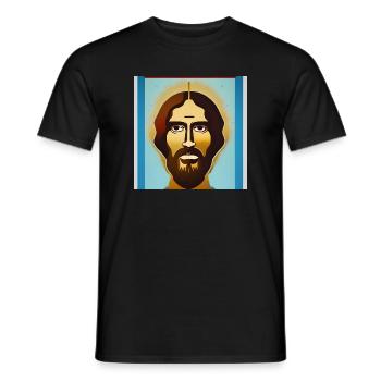 HaloJesus Stil-Porträt - Men's T-Shirt - black - Front - AI Model Male 178 light (178cm)