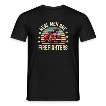 Firefighter Fire Brigade - Men's T-Shirt - black - Front - AI Model Male 178 light (178cm)