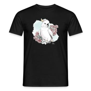 Kakadu mit Blumen - Männer T-Shirt - Schwarz - Vorne - AI Model Male 178 light (178cm)