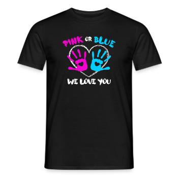 Pregnant Parents Statement Baby Happiness Family Heart - Men's T-Shirt - black - Front - AI Model Male 178 light (178cm)