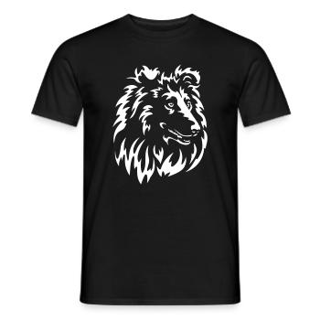 Collie Head "Black Edition" - Men's T-Shirt - black - Front - AI Model Male 178 light (178cm)
