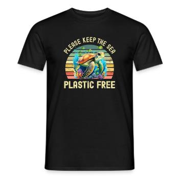 Sea Turtle Environmental Protection - Men's T-Shirt - black - Front - AI Model Male 178 light (178cm)