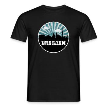 Horizon de l’heure bleue de Dresde - T-shirt homme - noir - Devant - AI Model Male 178 light (178cm)