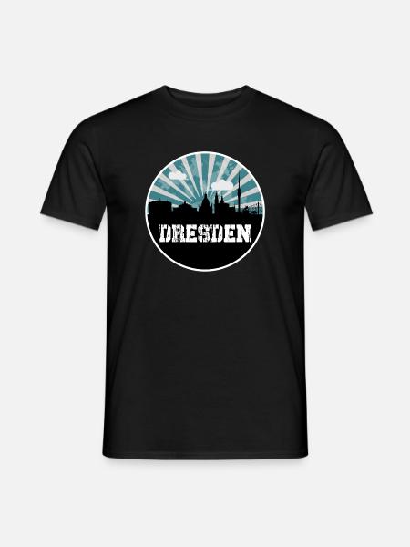 Dresden Blue Hour Skyline - Men's T-Shirt - black
