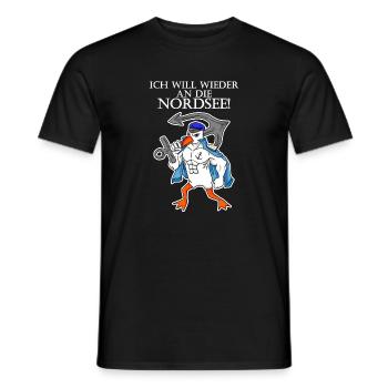Nordsee Spruch - Männer T-Shirt - Schwarz - Vorne - AI Model Male 178 light (178cm)