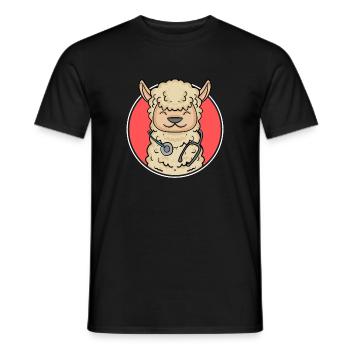 Alpaca Doctor Doctor - Men's T-Shirt - black - Front - AI Model Male 178 light (178cm)