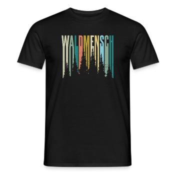 Waldmensch Farbpalette Waldsilhouetten - Männer T-Shirt - Schwarz - Vorne - AI Model Male 178 light (178cm)