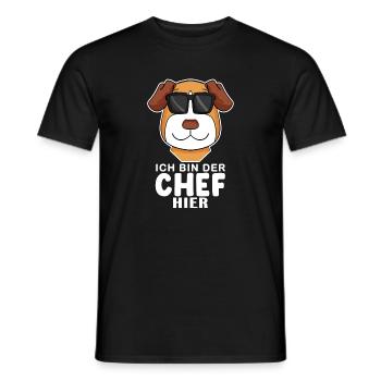Cooler Hund Jack Russell Terrier Chef Spruch - Männer T-Shirt - Schwarz - Vorne - AI Model Male 178 light (178cm)
