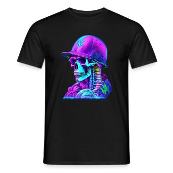Squelette avec casquette - T-shirt homme - noir - Devant - AI Model Male 178 light (178cm)