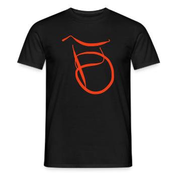 Oranger B auf schwarzem Pullover - Männer T-Shirt - Schwarz - Vorne - AI Model Male 178 light (178cm)