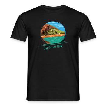 big beach maui island hawaii nature illustration - Men's T-Shirt - black - Front - AI Model Male 178 light (178cm)