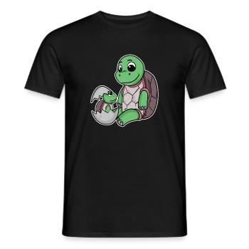 Turtle Family - Turtle with Baby - Men's T-Shirt - black - Front - AI Model Male 178 light (178cm)