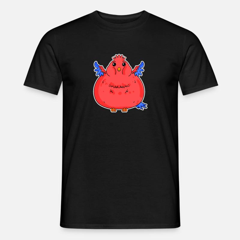 Fett Lustig Papagei Dick - Männer T-Shirt - Schwarz