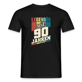 90. Geburtstag Legendär Seit 90 Jahren Legende 90 - Männer T-Shirt - Schwarz - Vorne - AI Model Male 178 light (178cm)