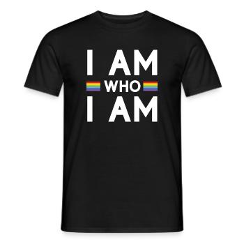 Mois de la fierté - Je suis qui je suis - LGBTQ+ - T-shirt homme - noir - Devant - AI Model Male 178 light (178cm)