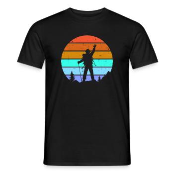 Sommets des montagnes, alpinisme, randonnée, randonnée pédestre - T-shirt homme - noir - Devant - AI Model Male 178 light (178cm)