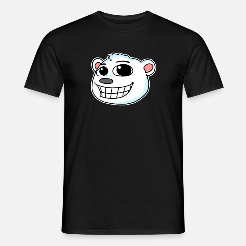 Eisbär Kopf - Männer T-Shirt - Schwarz
