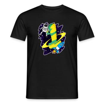 1 year old - Enrollment - Astronaut motif - Men's T-Shirt - black - Front - AI Model Male 178 light (178cm)