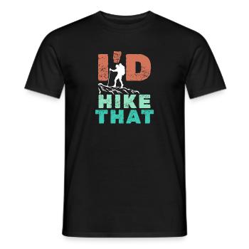 Hiking Hiker Statement Mountain Summit Mountaineering - Men's T-Shirt - black - Front - AI Model Male 178 light (178cm)