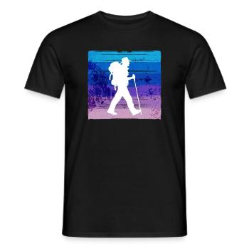 Berggipfel Wanderung Wanderer Wandern Bergsteigen - Männer T-Shirt - Schwarz - Vorne - AI Model Male 178 light (178cm)