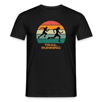 trail, trail running, running - Men's T-Shirt - black - Front - AI Model Male 178 light (178cm)