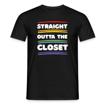 Pride Month - Straight Outta The Closet - Men's T-Shirt - black - Front - AI Model Male 178 light (178cm)