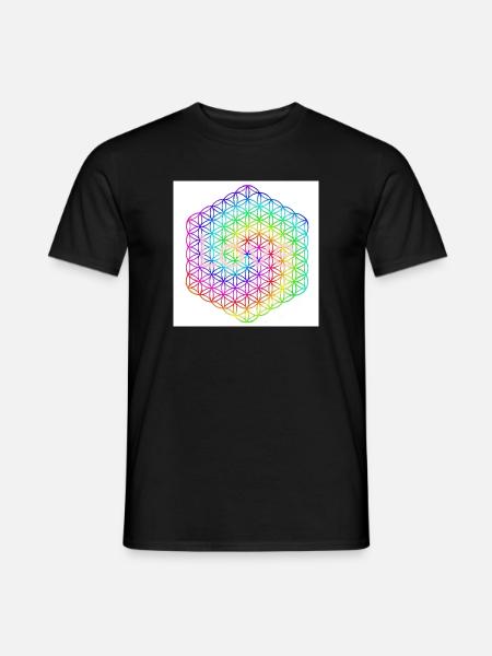 Livets blomst - 5. dimension - Mandala - kærlighed - Mænd T-shirt - sort