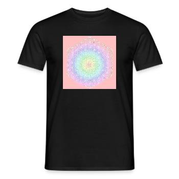 Flower of Life White - 5th Dimension - Men's T-Shirt - black - Front - AI Model Male 178 light (178cm)