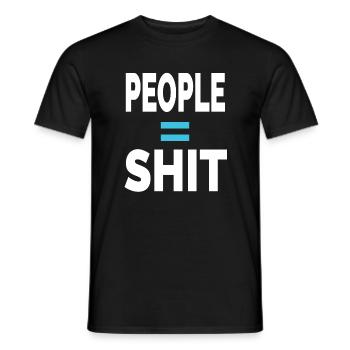 PERSONNES = MERDE - T-shirt homme - noir - Devant - AI Model Male 178 light (178cm)