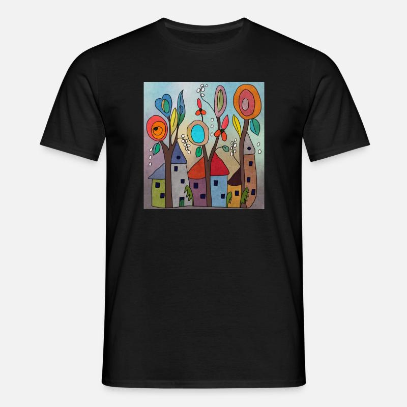 Elfendörfchen - Männer T-Shirt - Schwarz